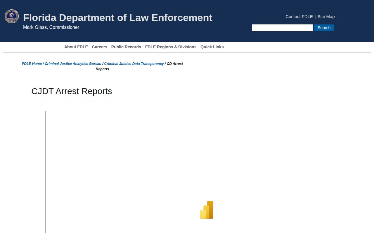 FDLE Lafayette County recent arrest and booking data dashboard